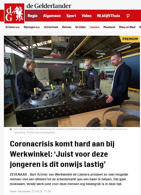 Artikel Gelderlander over Werkwinkel De Liemers